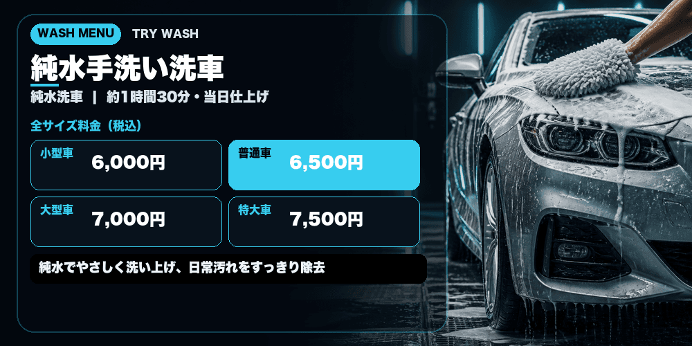 ピュアリフレッシュ（純水手洗い＋3種ケミカルケア・研磨なし）